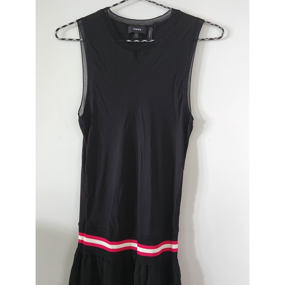 THEORY black 100% silk dress striped waistband long Size S - Picture 15 of 15